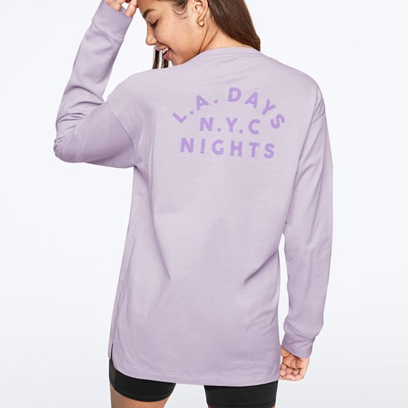 VS PINK LONG SLEEVE CAMPUS TEE - Picture 3 of 4